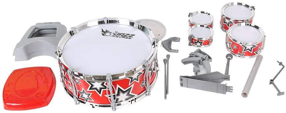 Bosonshop Kid's Jazz Musical Instrument Drum Play Set with 5 Drums and 1 Chair