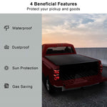 5.8' 4 Fold Soft Tonneau Cover Truck Bed 14-18 Chevy GMC Silverado Sierra