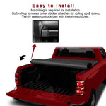 6.4Ft Roll Up Soft Tonneau Cover Truck Bed for 2002-2018 Dodge Ram 1500