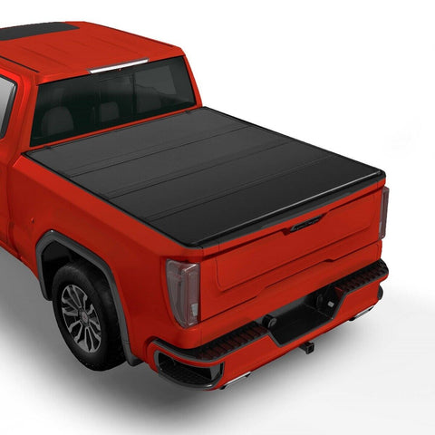 5.5Ft 4-Fold Hard Tonneau Cover w/Light Truck Bed for 2015-2022 Ford F150