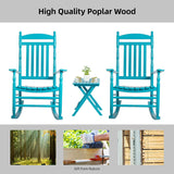 Set of 2 Outdoor Rocking Chairs, Outdoor Indoor Oversized Patio Rocker Chair High Back Rocker, Blue