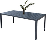 Heavy Duty Patio Outdoor Dining Table for 8 Person, 71" Aluminum Frame Rectangle Table, Black