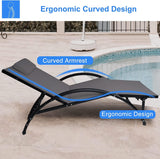 Outdoor Tanning Reclining Chairs Chaise Lounge Chair Recliners Lounger with Pillow & Armrest