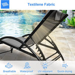 Outdoor Tanning Reclining Chairs Chaise Lounge Chair Recliners Lounger with Pillow & Armrest