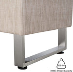 Modern PU Leather Dining Room Bench Upholstered Padded Seat, White