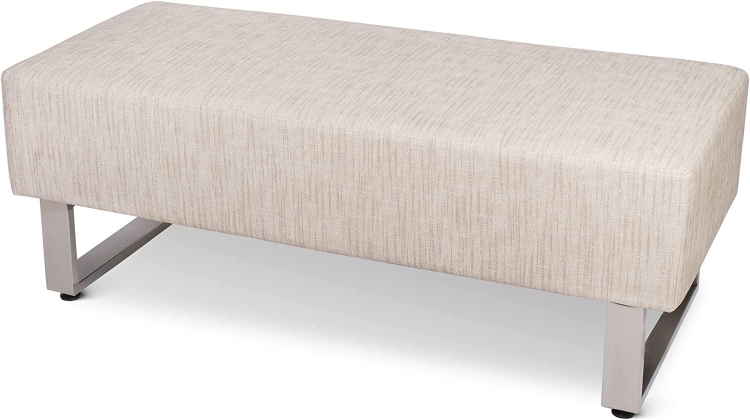 (Out of Stock) Modern PU Leather Dining Room Bench Upholstered Padded Seat, White