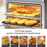 10-In-1 Air Fryer Toaster Oven, 24 QT Convection Countertop Oven Combination w/ 6 Accessories, Stainless Steel Finish, 1700W
