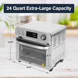 10-In-1 Air Fryer Toaster Oven, 24 QT Convection Countertop Oven Combination w/ 6 Accessories, Stainless Steel Finish, 1700W