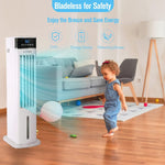 E-Macht 3-In-1 Evaporative Cooler Fan Portable Air Conditioner, Timer Bladeless Tower Fan