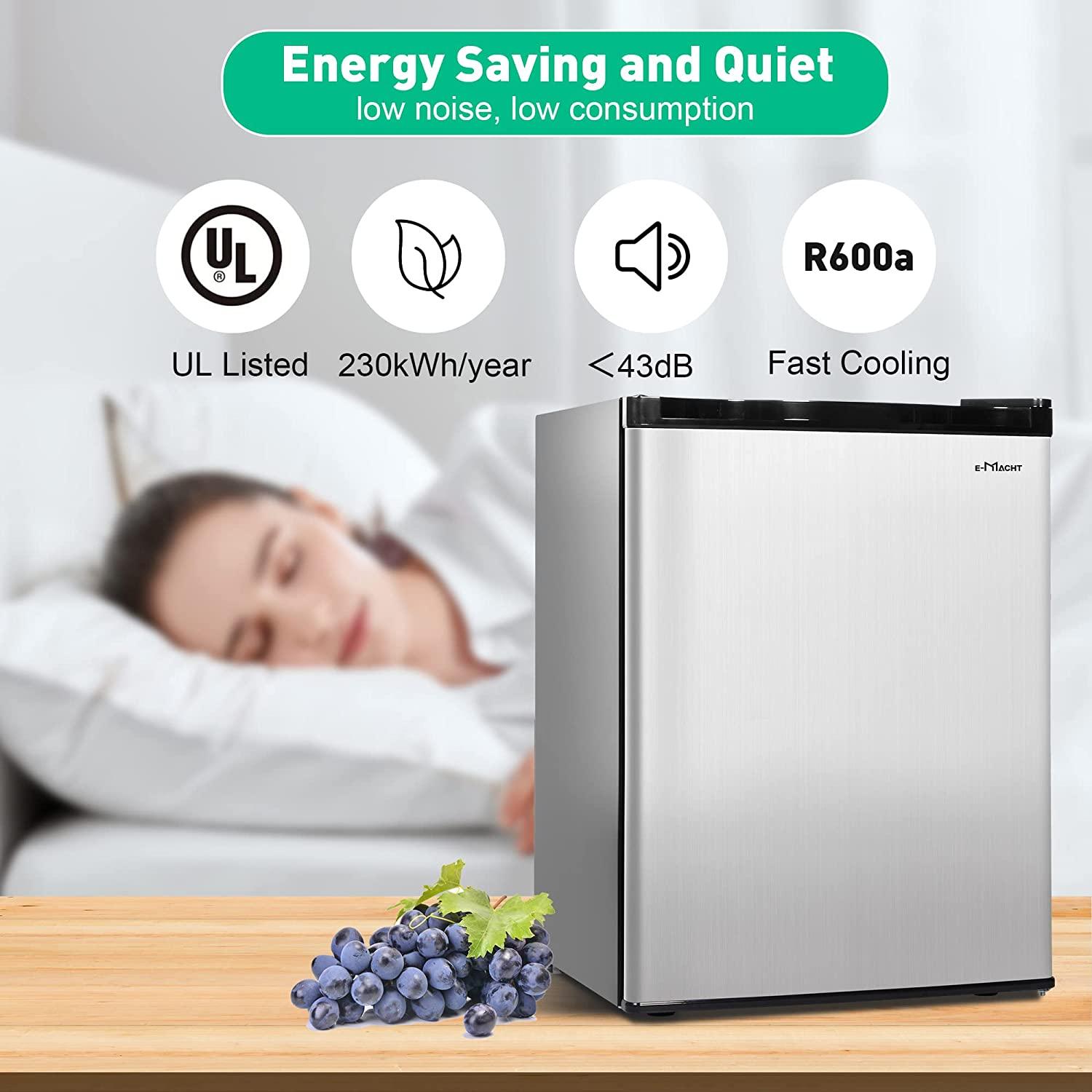 Mini Fridge Single Door Compact Refrigerator with Reversible