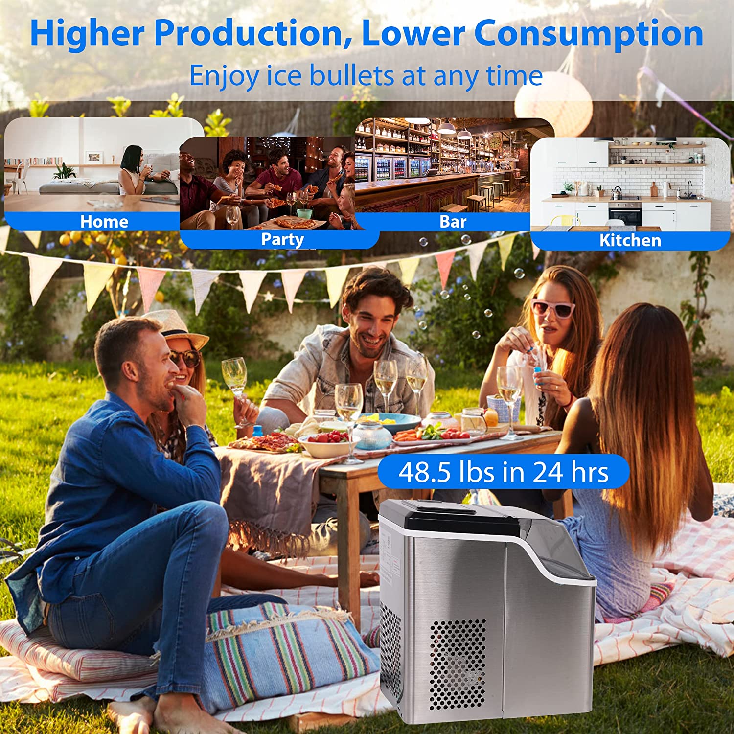 2-in-1 Water Cooler Dispenser with Built-in Ice Maker, Compact Ice  Maker Ice Scoop & Basket Self-Cleaning Timer Function