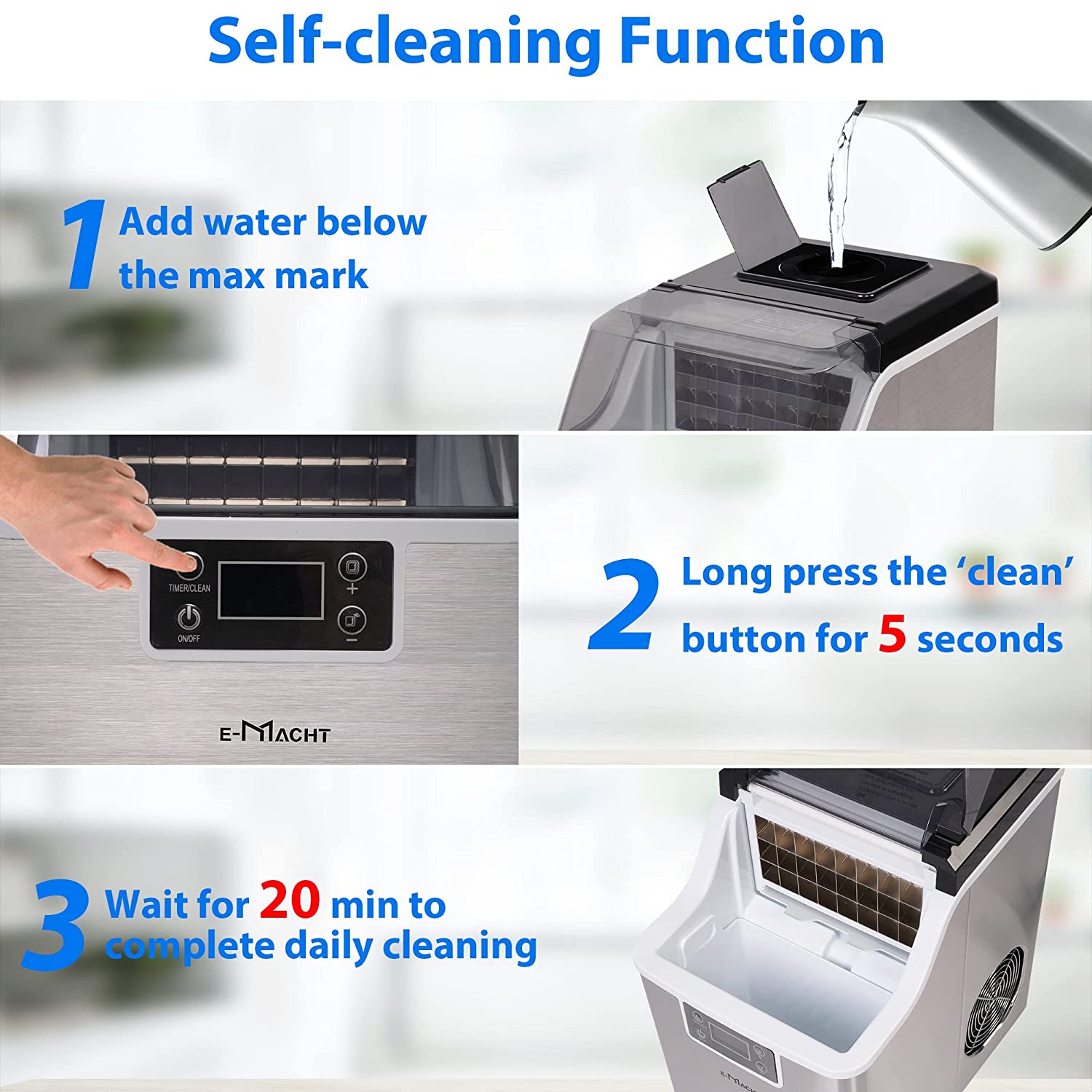 2-in-1 Water Cooler Dispenser with Built-in Ice Maker, Compact Ice  Maker Ice Scoop & Basket Self-Cleaning Timer Function