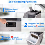 E-Macht 2-in-1 Water Cooler Dispenser with Built-in Ice Maker, Compact Ice  Maker Ice Scoop & Basket Self-Cleaning Timer Function