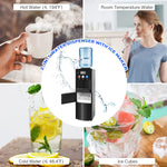 Black 2-in-1 Water Dispenser with Ice Maker - Ice-Making Chamber (3-5 Gallon), Scoop, and Child Safety Lock
