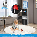 Black 2-in-1 Water Dispenser with Ice Maker - Ice-Making Chamber (3-5 Gallon), Scoop, and Child Safety Lock