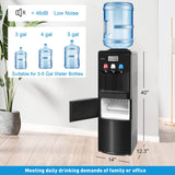 Black 2-in-1 Water Dispenser with Ice Maker - Ice-Making Chamber (3-5 Gallon), Scoop, and Child Safety Lock