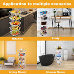 5 Tier Foldable Fruit Basket Kitchen Storage Rolling Cart, Living Room Baskets