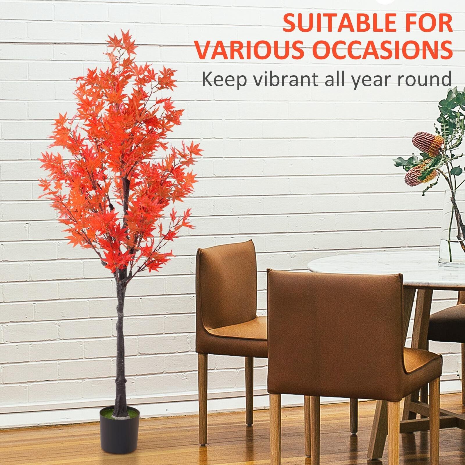 (Out of Stock) 5.2' Autumn Maple Artificial Tree Plastic PEVA Leaf Home Decoration
