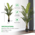 5.2' Artificial Palm Tree in Pot Indoor Ornament Green Plant