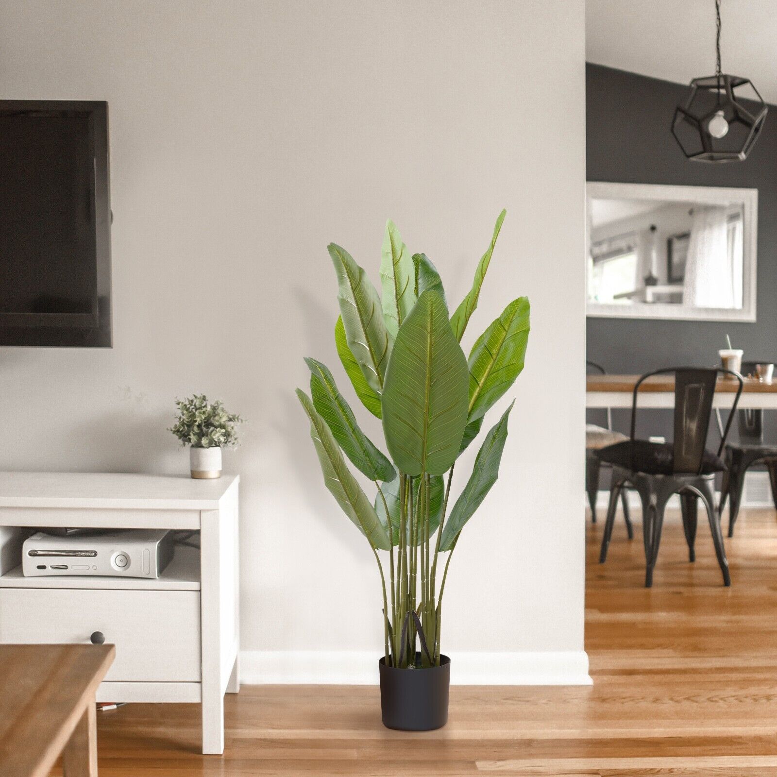 5' Faux Potted Bird of Paradise Plant with 12 Leaves