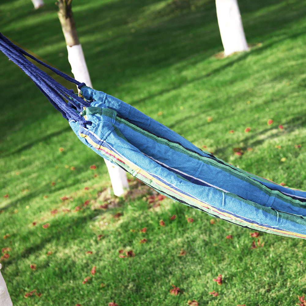 (Out of Stock) Camping Hammock Outdoor Indoor with Straps Travel Single Hammocks Cotton Fabric with Portable Bag Backpack