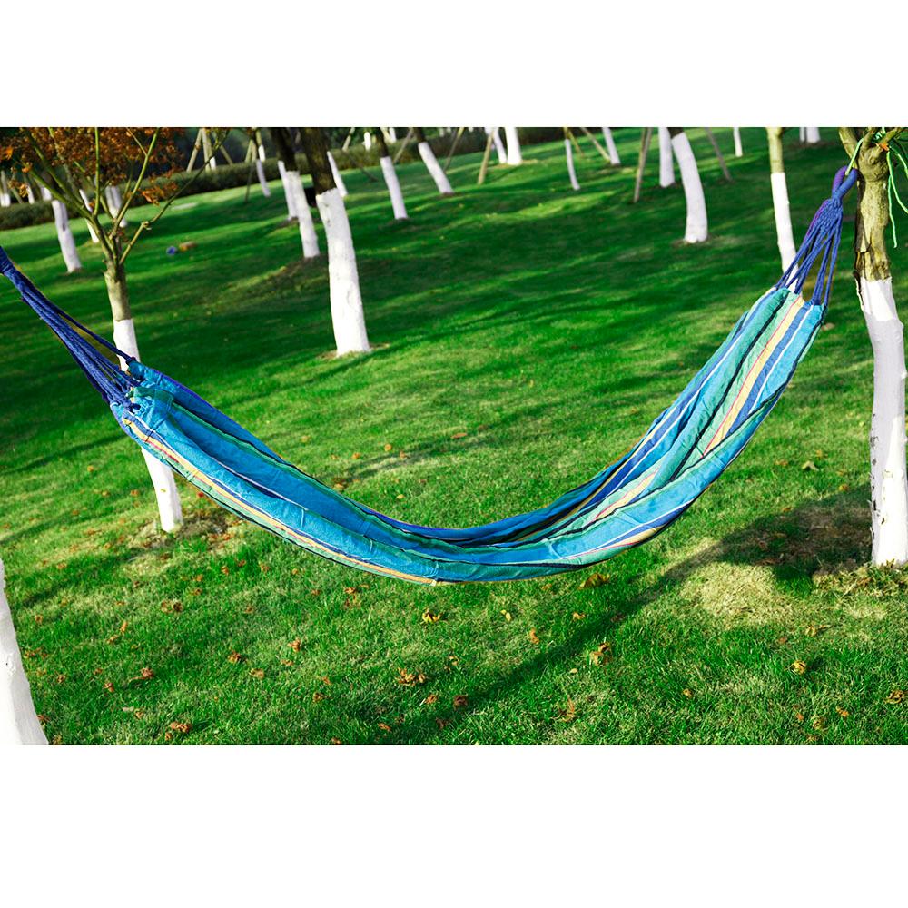 (Out of Stock) Camping Hammock Outdoor Indoor with Straps Travel Single Hammocks Cotton Fabric with Portable Bag Backpack