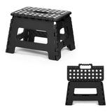 2 Pack Folding Step Stool with Handle 300 LB Capacity for Adults and Toddlers, Black