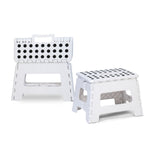 Super Strong Folding Step Stool with Handle 300 LB Capacity for Adults and Toddlers, White