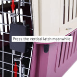 Plastic Cat & Dog Carrier Cage with Chrome Door Portable Pet Box Airline Approved, Medium
