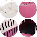 Plastic Cat & Dog Carrier Cage with Chrome Door Portable Pet Box Airline Approved, Medium