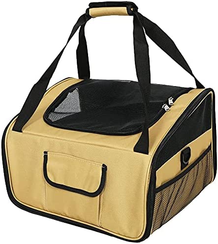 (Out of Stock) Travel Pet Carrier Portable Soft-Sided Pet Bag for Small Dogs and Cats, Beige