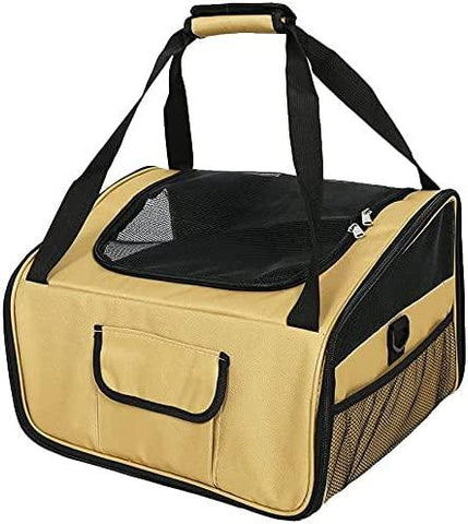 Travel Pet Carrier Portable Soft-Sided Pet Bag for Small Dogs and Cats, Beige