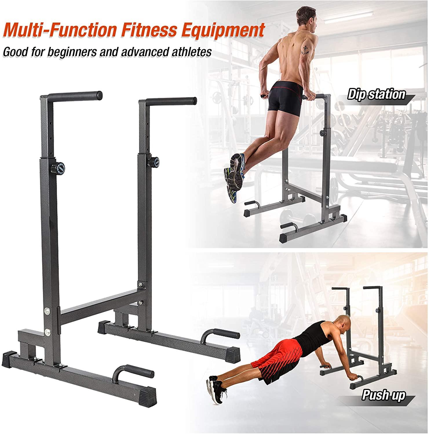 Adjustable Multi-Function Strength Training Dip Stand Station Pull Push Up Bar For Home Gym - Bosonshop