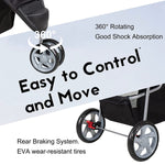 Pet Stroller for Dog Cat Small Animal Folding Walk Jogger Travel Carrier Cart with Three Wheels, Black