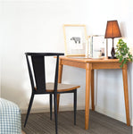 2 Pack Stackable Metal Dining Chairs with Solid Wooden Seat Weight Capacity 500lbs,Black