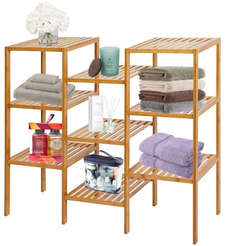 Bamboo Plant Stand 9-Tier Multifunctional Storage Rack Customizable Flower Display Shelf Bathroom Rack - Bosonshop