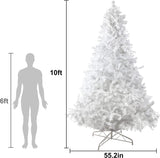 10' Premium Spruce Artificial Christmas Tree w/Metal Stand, White