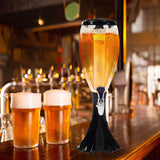 3L Draft Beer Tower Drink Beverage Dispenser Plastic w/ LED Lights & Ice Tube Keep Cold for Birthday Party Bar