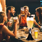 3L Draft Beer Tower Drink Beverage Dispenser Plastic w/ LED Lights & Ice Tube Keep Cold for Birthday Party Bar