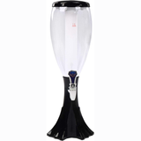 3L Draft Beer Tower Drink Beverage Dispenser Plastic w/ LED Lights & Ice Tube Keep Cold for Birthday Party Bar