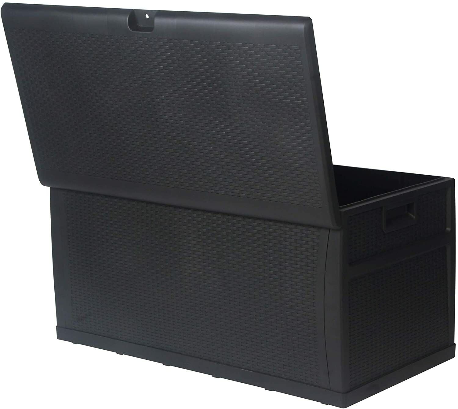 Patio Deck Box Storage Container Outdoor Rattan Style Plastic Storage Cabinet Bench Box
