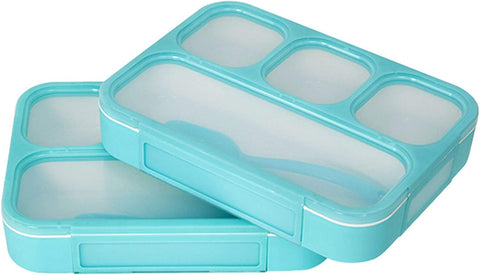 Kids Children Bento Lunch Box Eco-Friendly BPA Free Leakproof Container, 2PCS, Blue