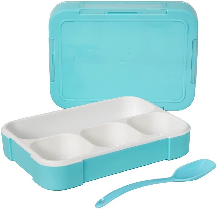 Kids Children Bento Lunch Box Eco-Friendly BPA Free Leakproof Container, 2PCS, Blue
