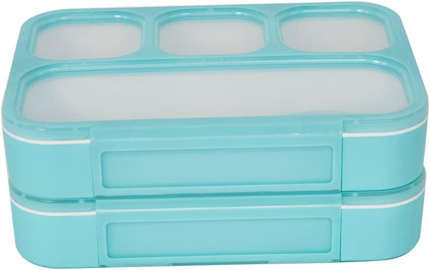 Kids Children Bento Lunch Box Eco-Friendly BPA Free Leakproof Container, 2PCS, Blue