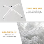 7Ft High Christmas Tree 1000 Tips Decorate Pine Tree with Metal Legs White & Decorations