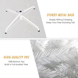 7Ft High Christmas Tree 1000 Tips Decorate Pine Tree with Metal Legs White & Decorations