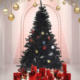 7.8' Premium Artificial Christmas Tree with Solid Metal Stand, Festive Indoor and Outdoor Decoration, Black