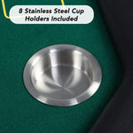 8-Player Foldable Octagon Poker Table w/ Stainless Cup Holder