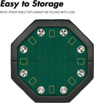 8-Player Foldable Octagon Poker Table w/ Stainless Cup Holder