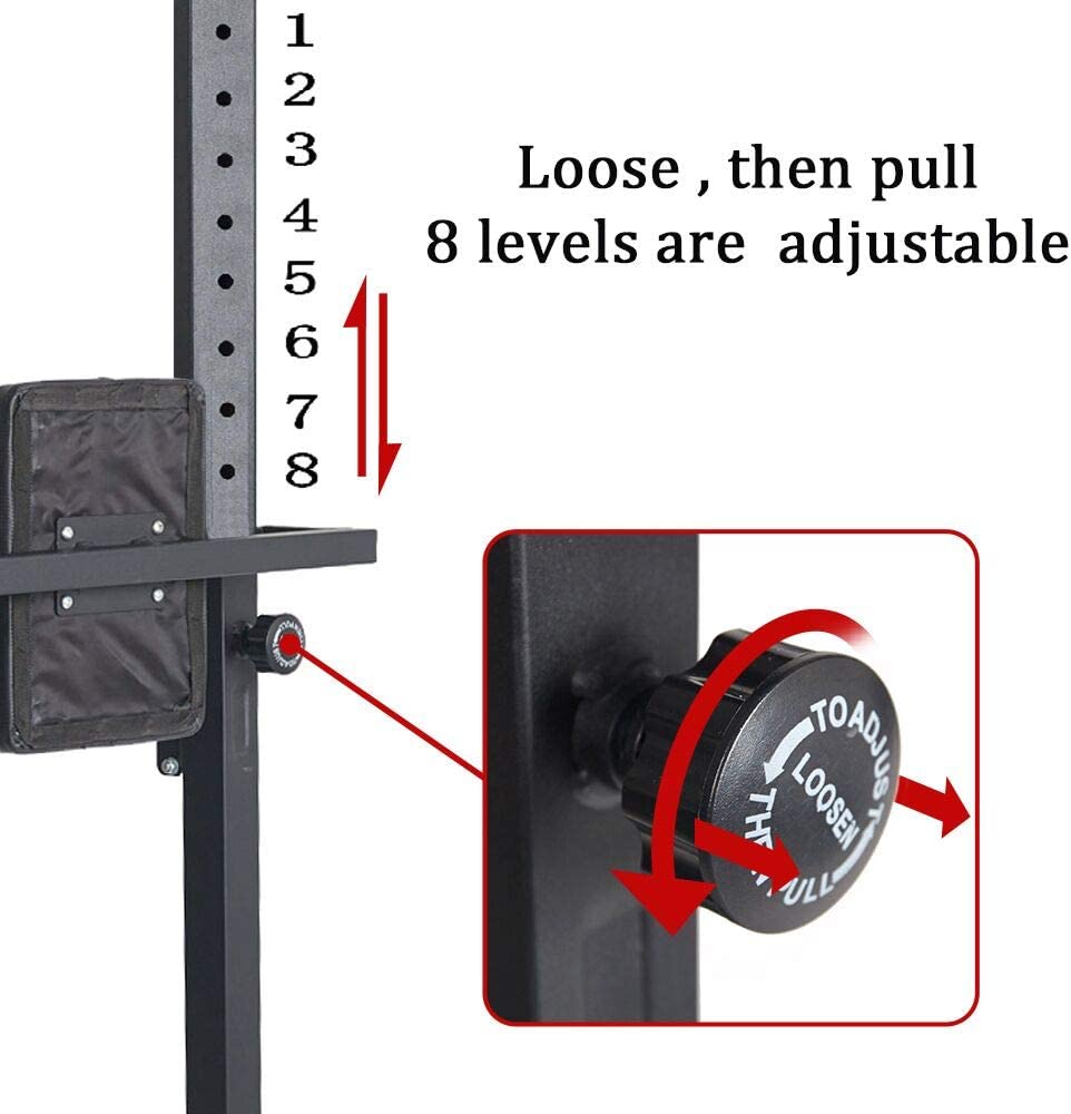 Adjustable Height 62.2" to 84.5" Strength Power Tower Dip Station Pull Up Bar Workout Equipment, Holds Up to 660LBS